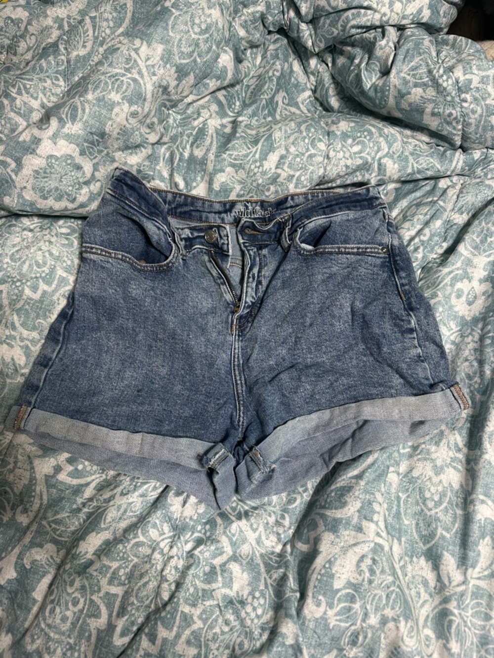 wild fable Blue Rolled-Hem Denim Shorts